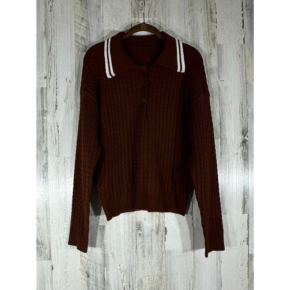 Commense Sweater Size Small Oversized Cableknit C… - image 3